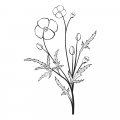 Kwiaty 1811 naklejka samoprzylepna