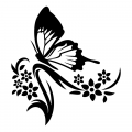 Motyl w kwiatach 1249 szablon malarski