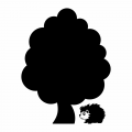 Naklejka samoprzylepna tablicowa kredowa dla dzieci drzewo, jeż 2tk80
