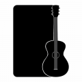 Naklejka samoprzylepna tablicowa kredowa dla dzieci gitara 3tk01