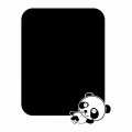 Naklejka samoprzylepna tablicowa kredowa dla dzieci panda 3tk15