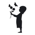 Szablon malarski dziewczynka z kwiatkami 21sm40