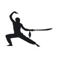 Szablon na ścianę sztuki walki mieczem aikido 18sm56
