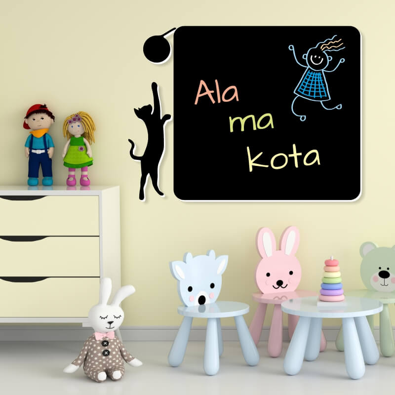 Tablica magnetyczna kredowa dla dzieci kotek 065 - Deco Strefa