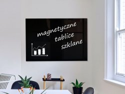 Tablica szklana magnetyczna czarna- 120x90cm 